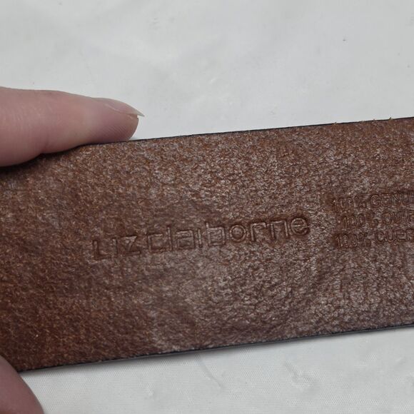 Liz Claiborne Brown Leather Butterflies Floral Embossed Belt M Boho Cowgirl main image 6